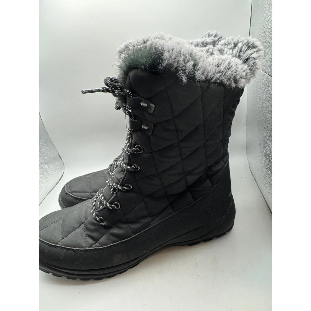 ARCTIC SHIELD Womens Black‎ Quilted Fur Trim Winter Snow Boots Size 10